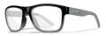 Gloss Black to Grey Fade with Black Temples/Clear