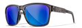 Gloss Crystal Dark Grey - Captivate Polarized Blue Mirror