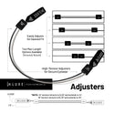 Luxe Performance Eyewear Cable Strap Grey & Black 16"