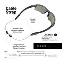 Luxe Performance Eyewear Cable Strap Black & White 14"